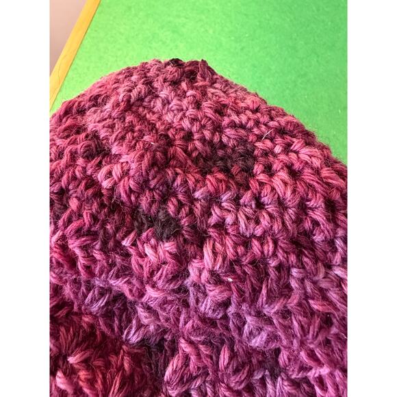 Hand crocheted purple beanie hat main image 3